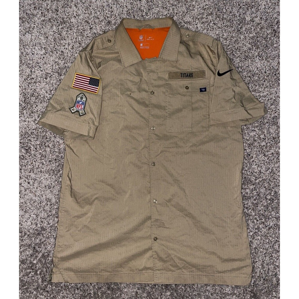 Tennessee Titans Nike 2019 Salute to Service Sideline Woven Button-Up Shirt Sz L